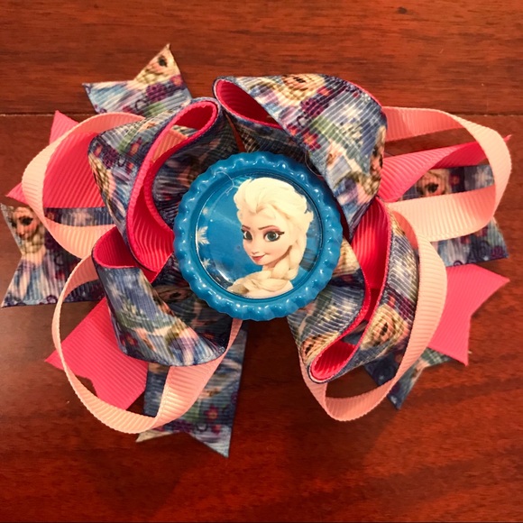 Frozen Elsa Anna Hair Bows Super Cute - Picture 3 of 4